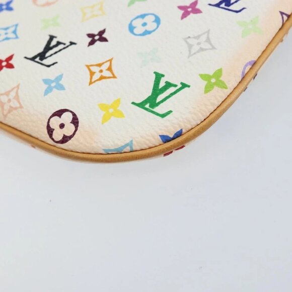 LOUIS VUITTON Monogram Multicolor Pochette MM Pouch White M60028 LV Auth gh1170V - Picture 4 of 16